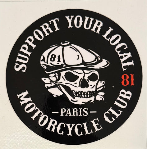 Sticker Support 81 Paris tête de mort